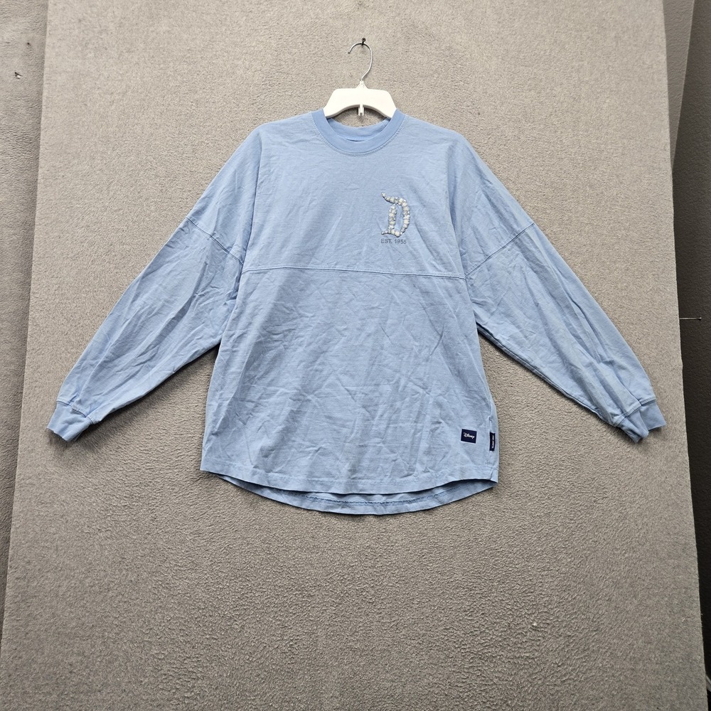 Disney Men T Shirt M Blue Floral Spirit Jersey Disneyland Hydrangea